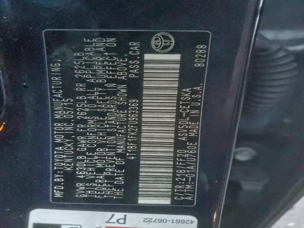 Toyota Camry Le Image 7