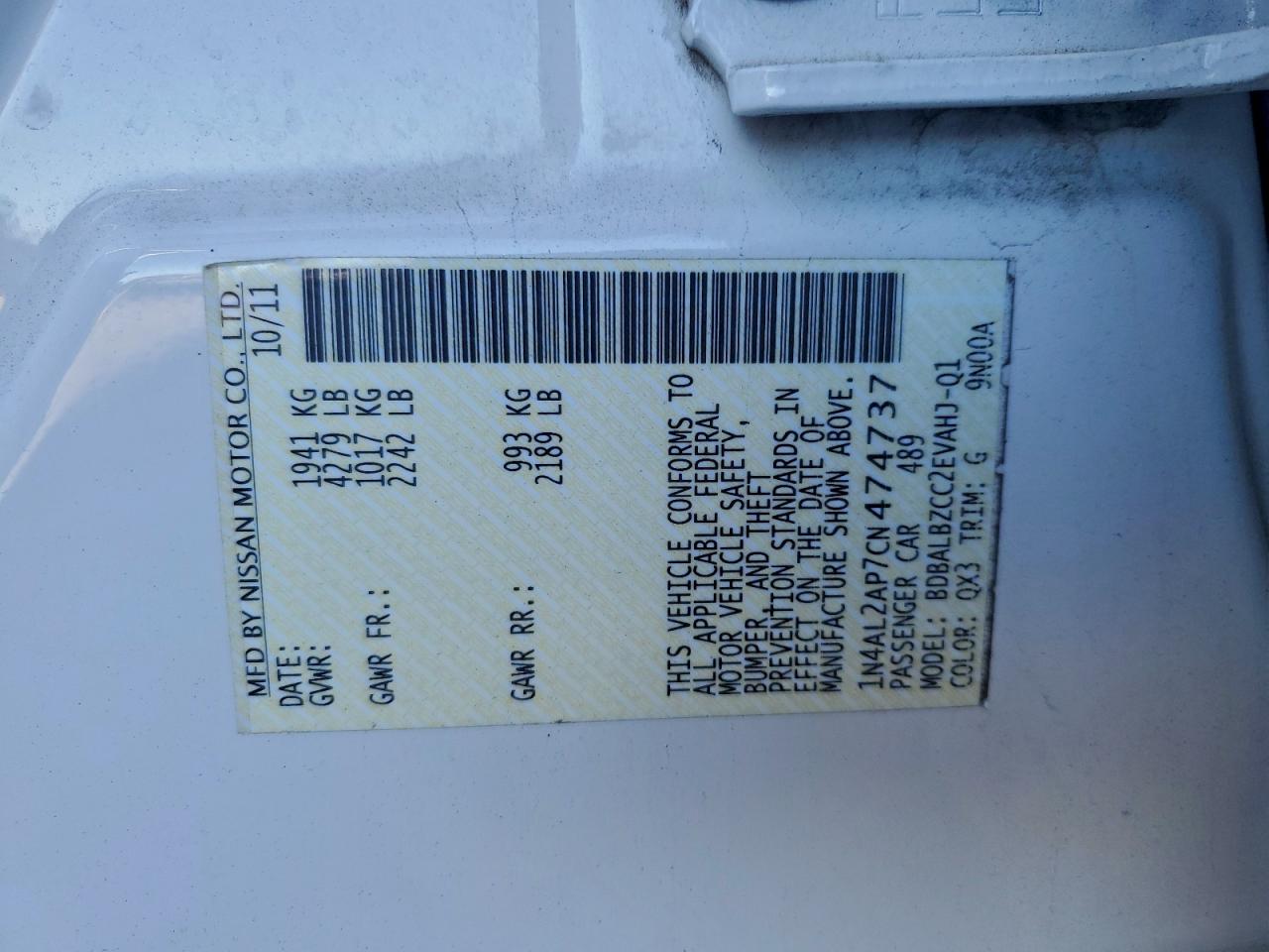 Nissan Altima Base Image 9