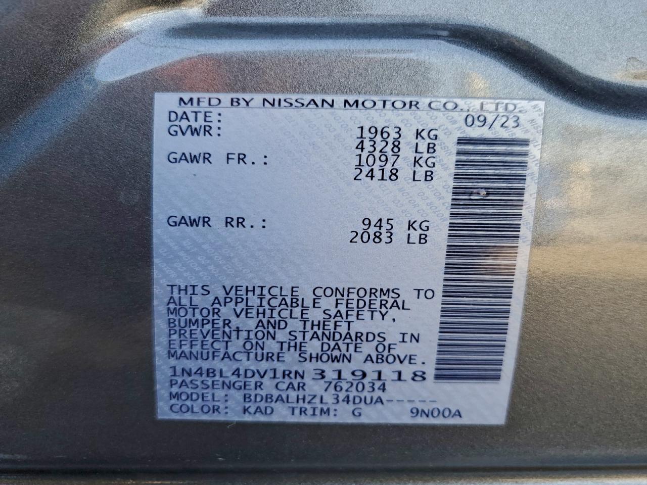 Nissan Altima Sv Image 10